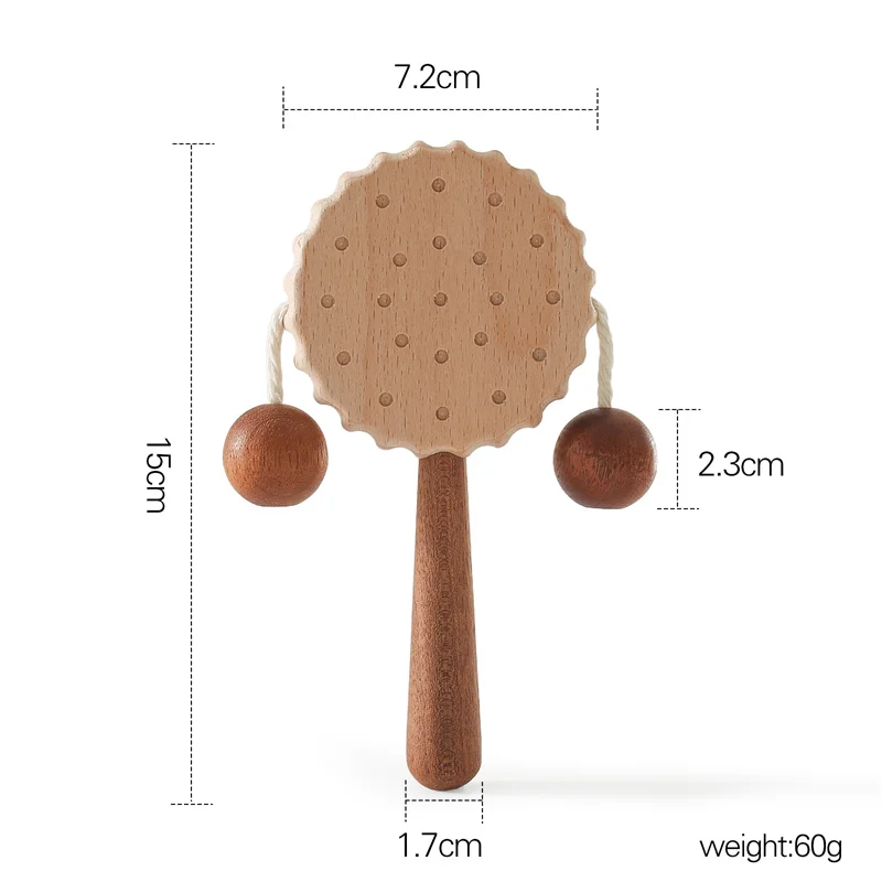 Sonajero de madera para bebé de 0 a 12 meses, móvil de madera para recién nacido, juguete educativo hecho a mano, Educación Temprana, juguete relajante