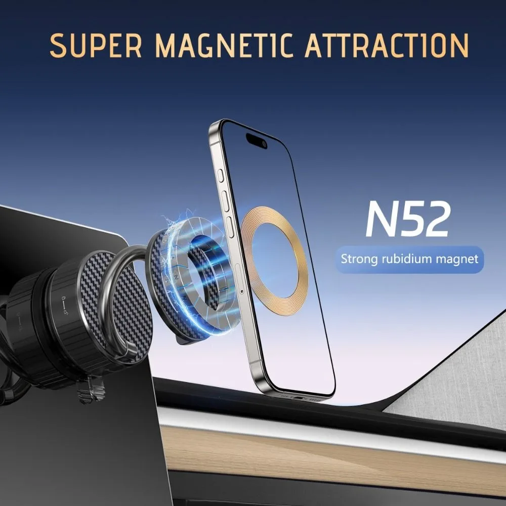 

New Vacuum Magnetic Phone Holder Rotation Adjustable Car Mount Phone Bracket Foldable Suction Cup Phone Stand Windshield