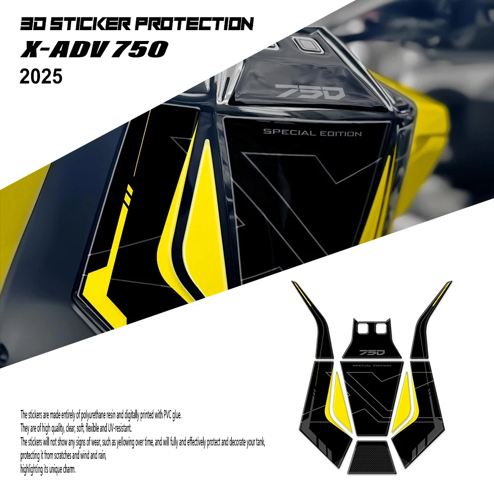 

Новые аксессуары XADV 750, комплект наклеек на зону зажигания для X-ADV 750 X ADV750 2025 2026, 3D эпоксидная наклейка для мотоцикла, защита