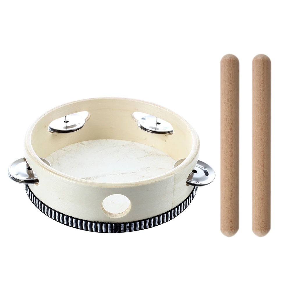 6 بوصة الموسيقية الدف الدف طبل جولة قرع هدية مع 2 X العلامة التجارية الجديدة قرع إيقاع العصي