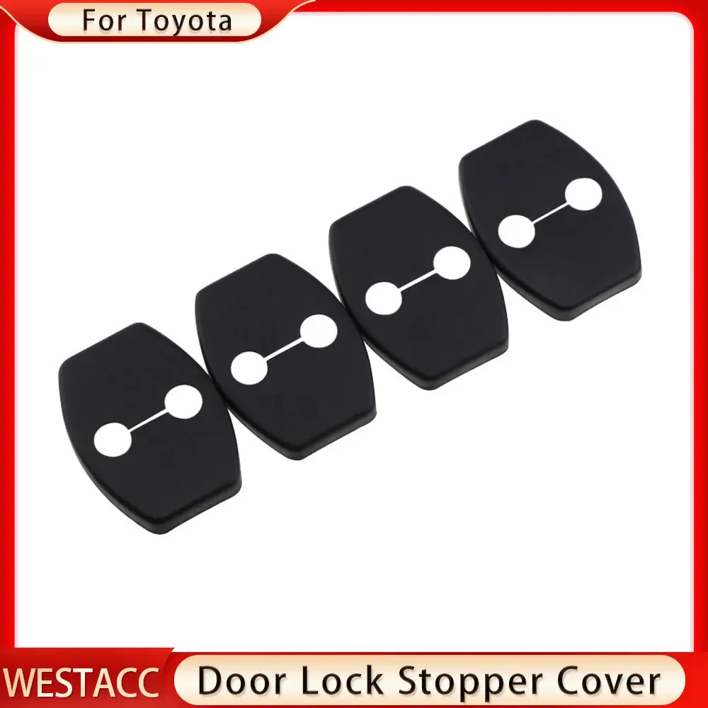 4Pcs Car Door Lock Cover Door Stopper Covers for Toyota Yaris Highlander Prado Prius Corolla Camry Rav4 Reiz Vois Accessories