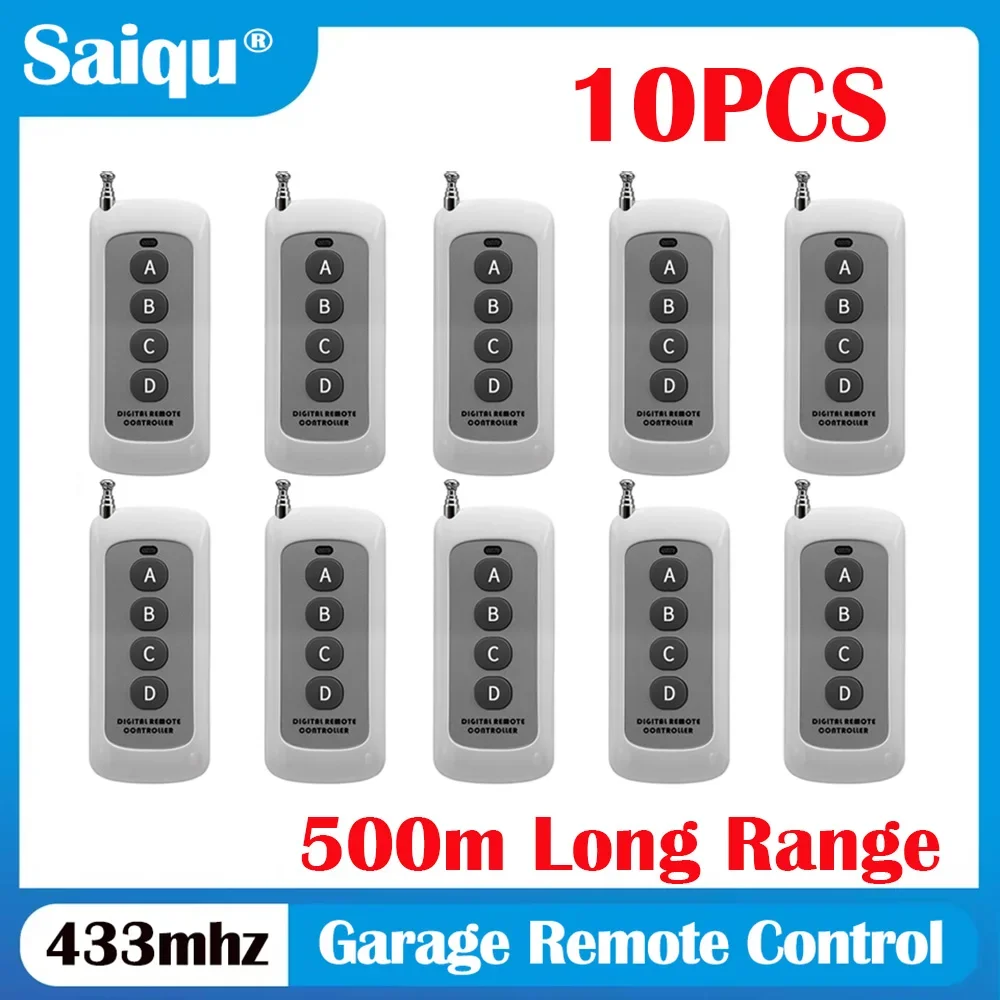 433MHz 10PCS Remote Control Learning Code 1527 EV1527 4 Button For Garage Gate Door Opener Remote Control Switch