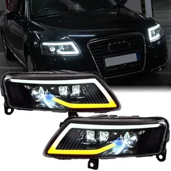 Car LED Headlight For Audi A6 C6 2004-2011 A6L DRL Dynamic Signal Lamp Front Light Assembly Auto Accessories