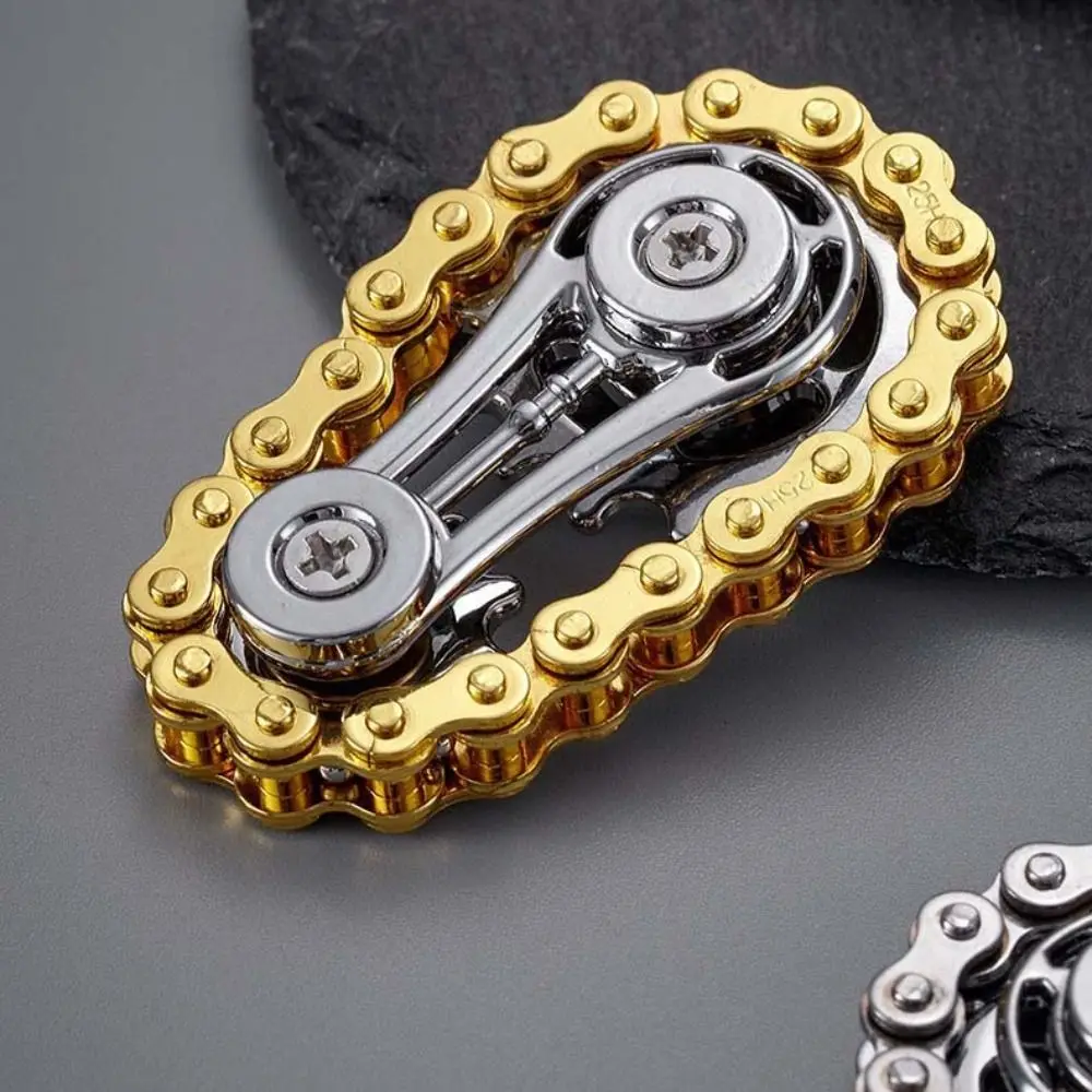 スプロケットフライホイール指先ジャイロフィジェットスピナー抗ストレス不安金属バイクチェーン EDC スピナーフィジェットおもちゃ大人子供のため