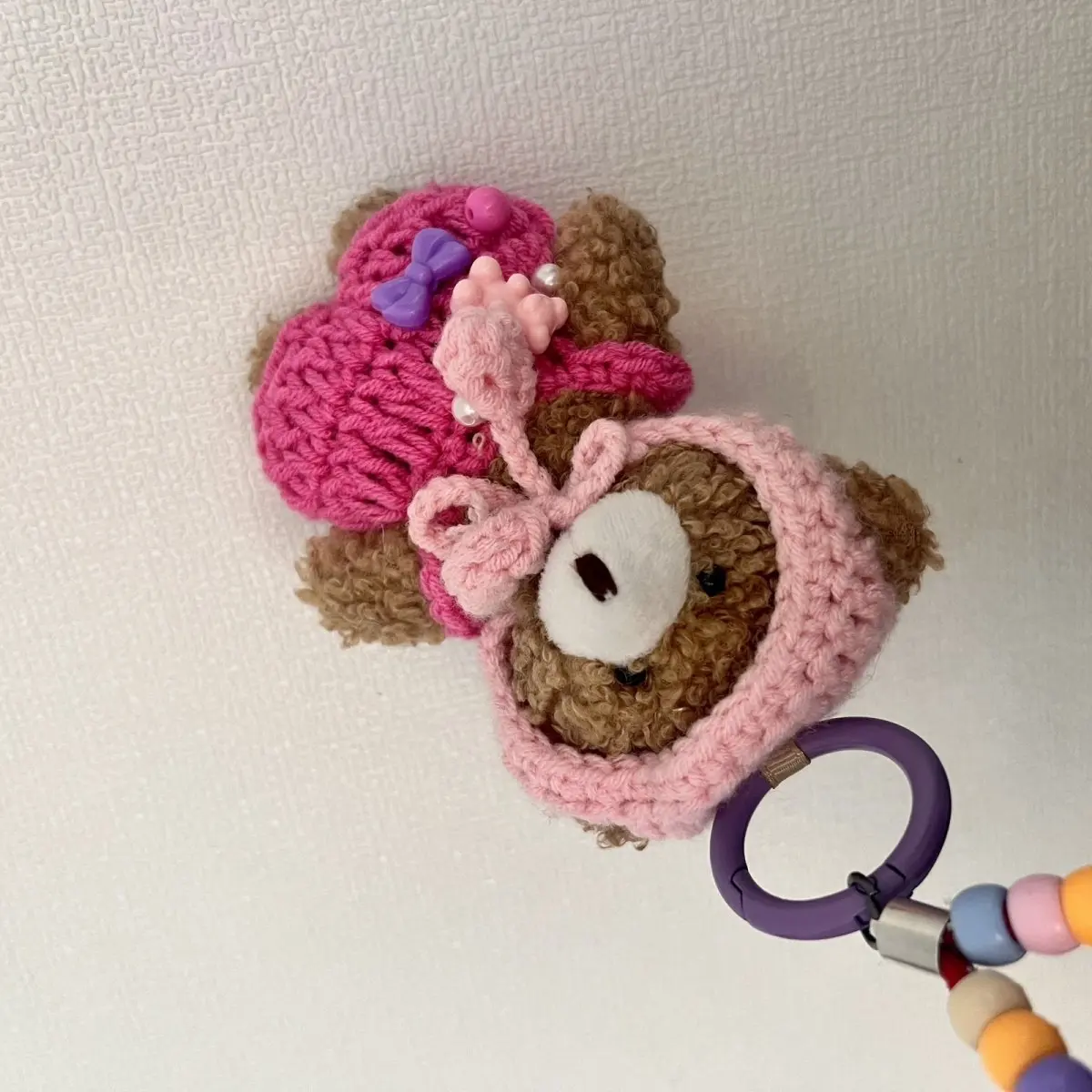 الكورية diy اليدوية مخصص الدب الاكريليك حبل قلادة أفخم دمية قلادة لطيف دمية حقيبة قلادة