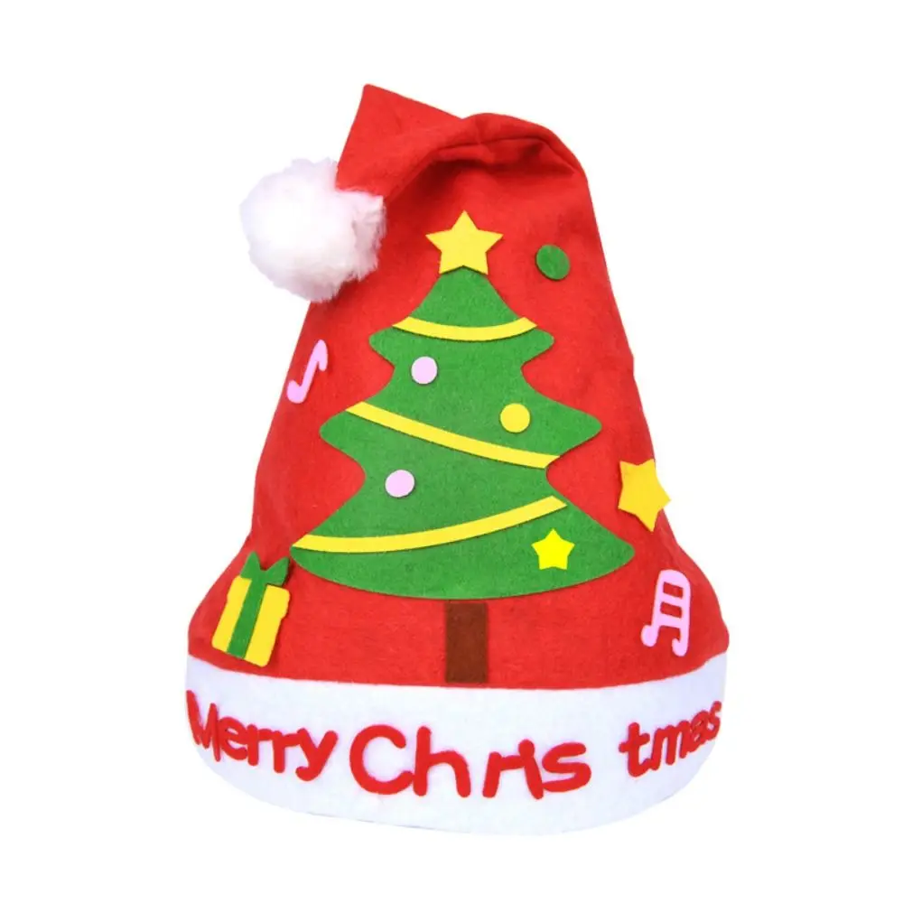 Cappello da Babbo Natale fatto a mano in tessuto non tessuto Kriss Kringle Elk Bambini Cappelli artistici di Natale Albero di Natale Padre Natale Cappello di Natale fai da te Giocattolo