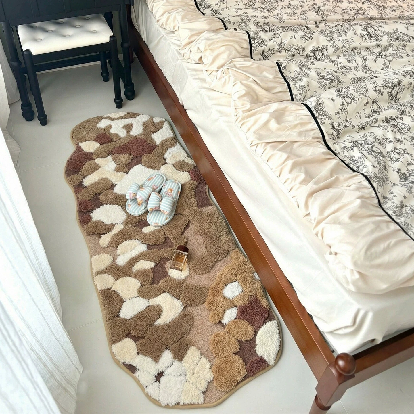 Irregular Tufting Moss Bedroom Rug Soft Fluffy Scenic Bedside Carpet Floor Pad Bathroom Mat Doormat Aesthetic Home Room Decor
