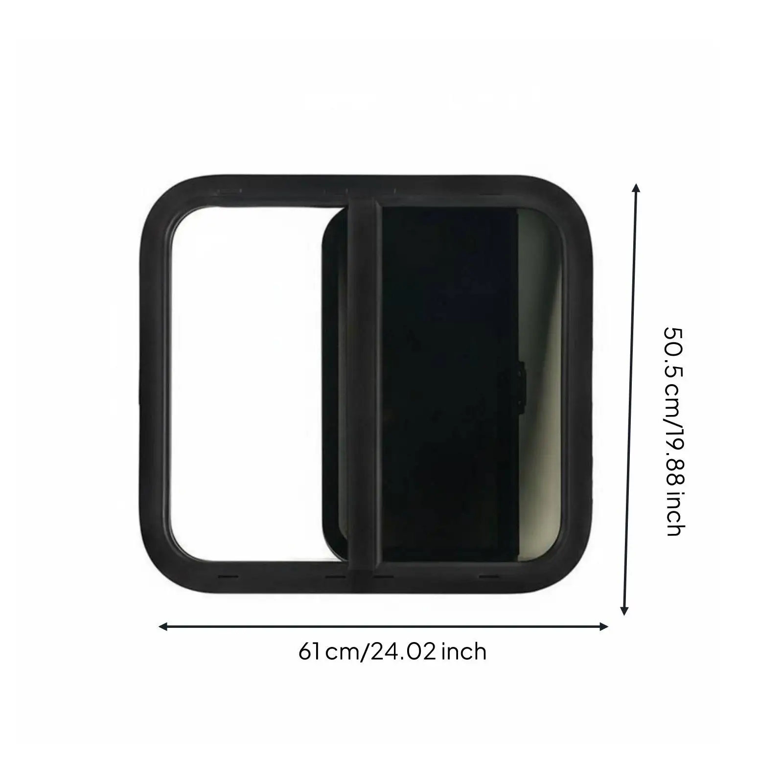 Vent Window for RV Camper Black Aluminum Frame with Sliding Screen Mesh for Trailer Ventilation and Leak Protection - view 5