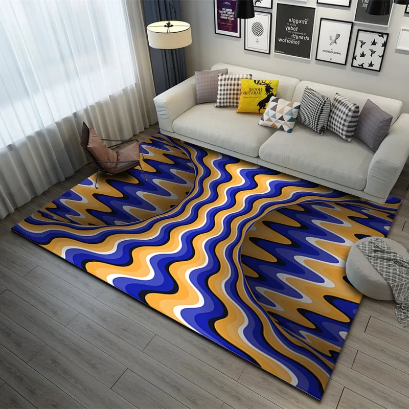 

Visual Vortex Carpets for Living Room Velvet Rug Kids Bedroom Bedside Rugs Soft Square Fluffy Carpets Home Sofa Table Decor Mat