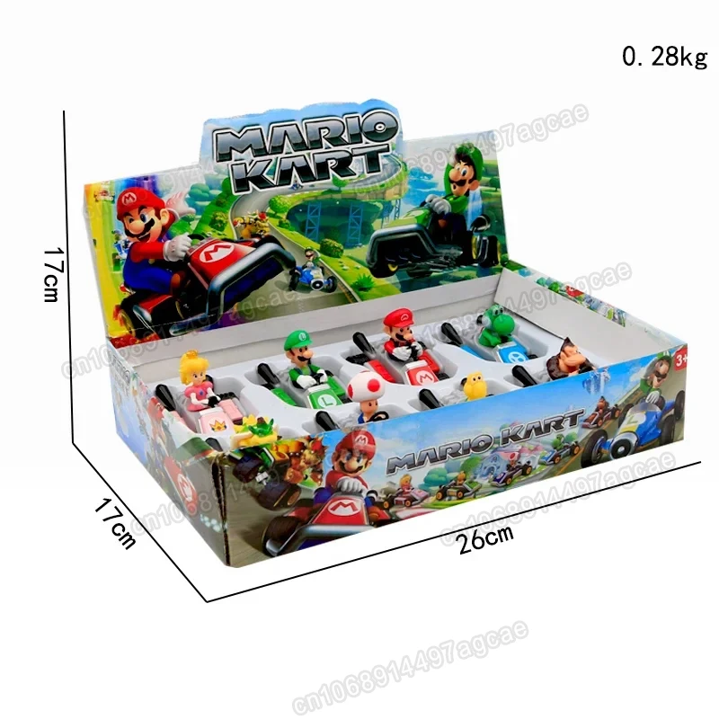 Super Mario Bros Toys Set Karts Game Figures Racing Car Cartoon Model Ornaments Home Decoration Toy Cars Kids Gift