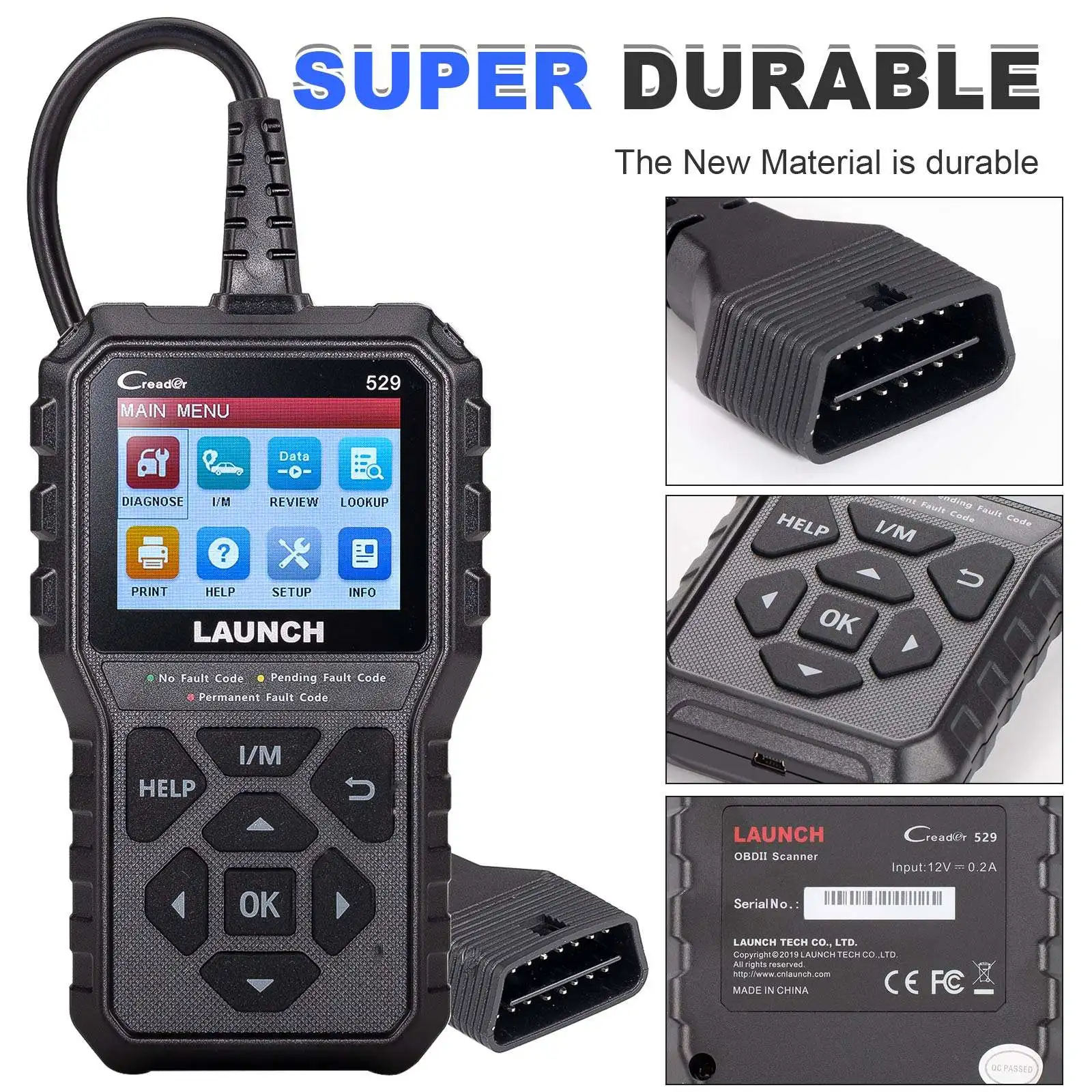 LAUNCH CR529 OBD2 Diagnostic Scan Tool Code Reader for Car After 1996 Check Egine Light, OBDII Scanner Read and Clear Codes