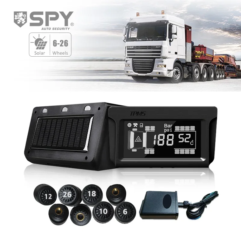 Wireless Automatic Digital TPMS Tire Pressure Monitoring System Trucks Solar 12-14-16-18-26 Wheels Vehicles 12-14-16-18-26