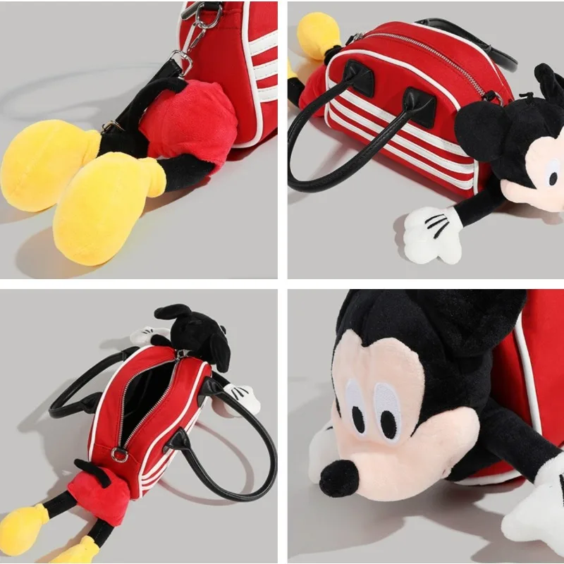 MINISO New Disney Dopamine Boston Bag Cartoon Mickey Large Capacity Casual Crossbody Bag Girls' Holiday Gifts Commuting