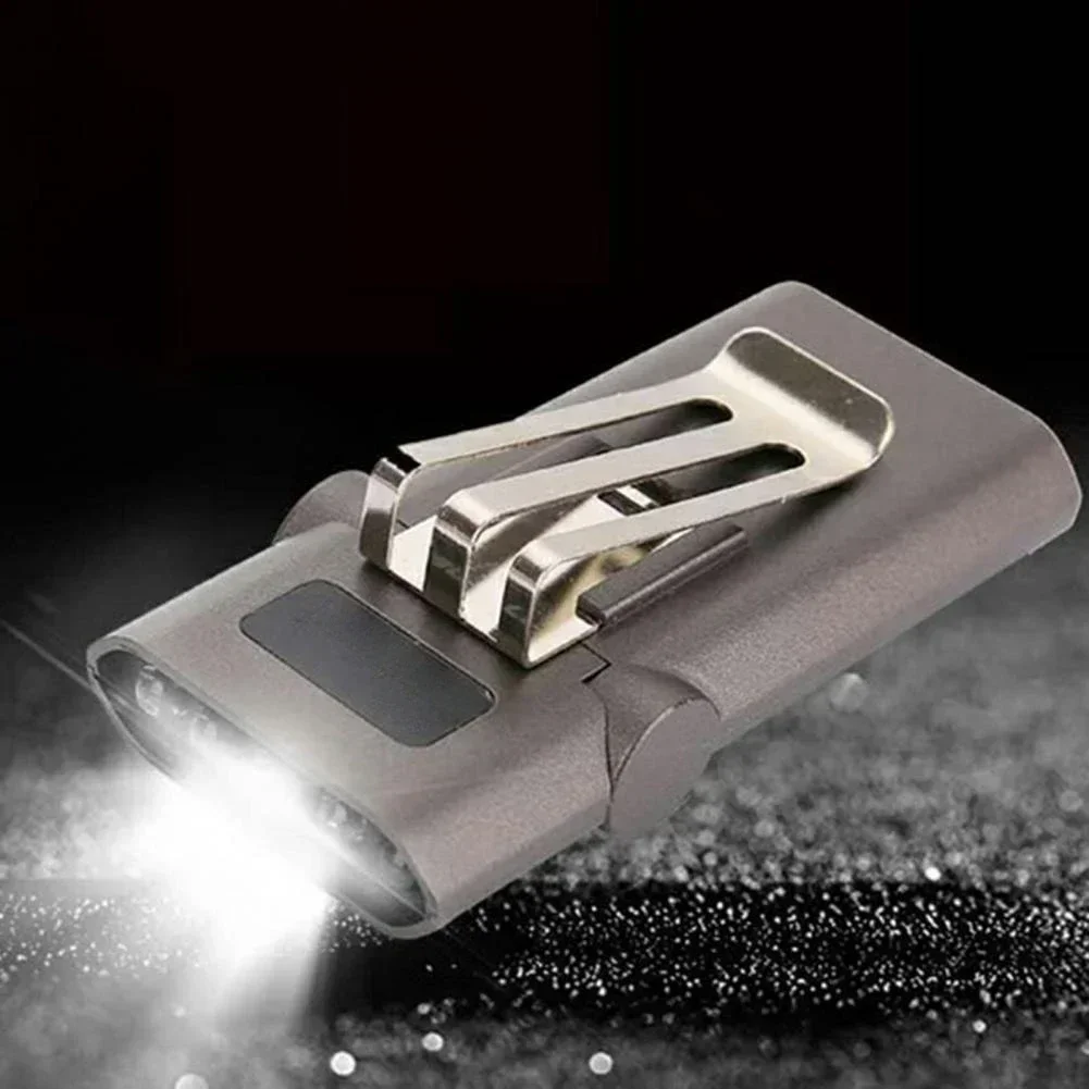 Mini farol LED com USB recarregável, aba impermeável do chapéu, aba do chapéu, Mini Clip Light