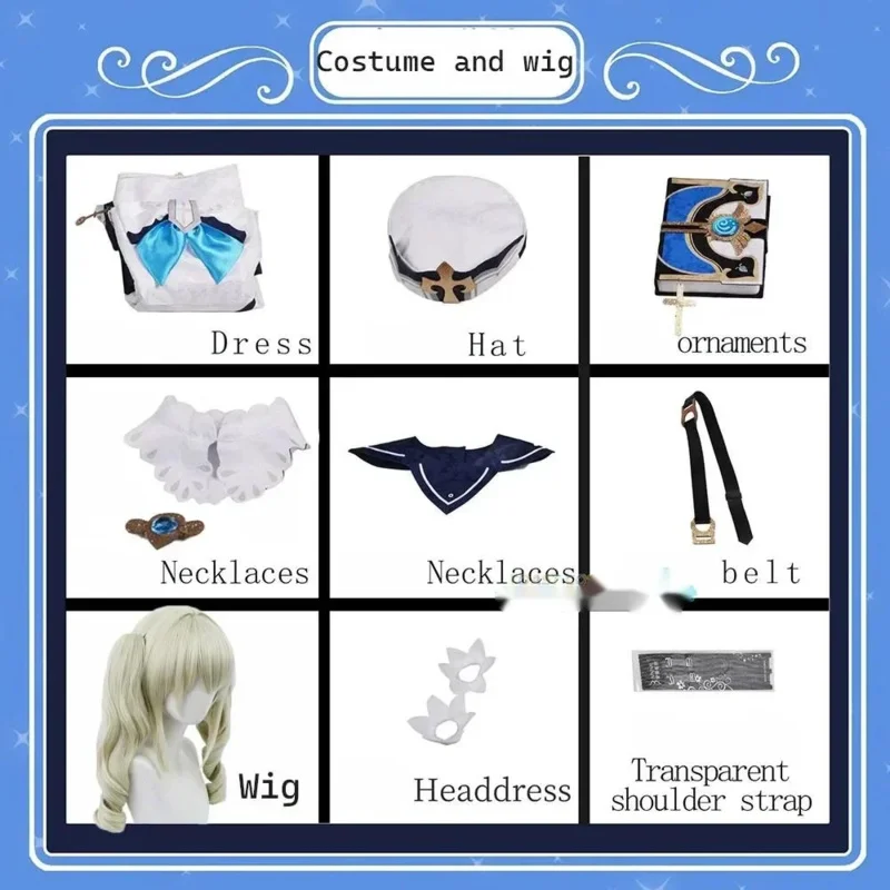 LQBarbara Gioco Cosplay Genshinimpact Barbara Costume Cosplay Abito Parrucca Scarpe Anime Gioco di ruolo Abiti da festa di carnevale