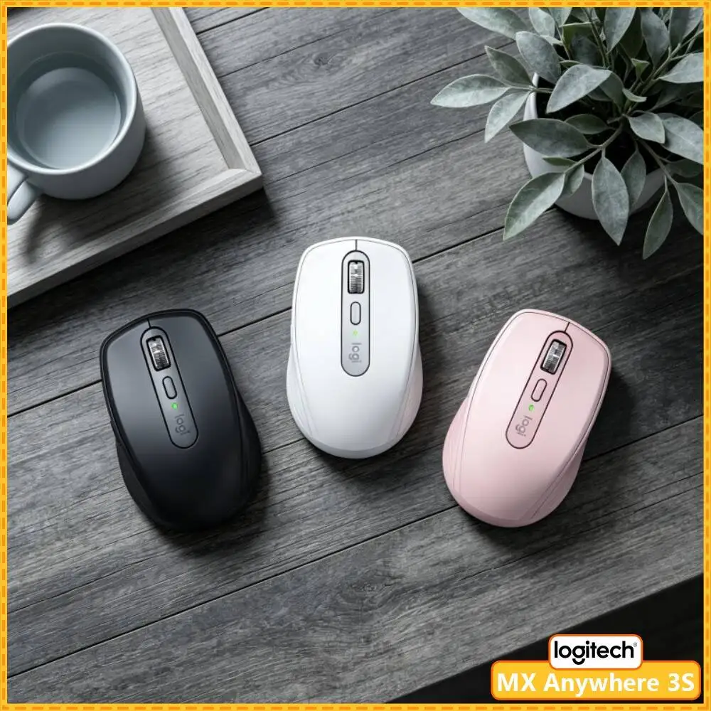 Ergonomic MX Anywhere 3S - 8K DPI, Hyper-Scroll, Anti-Slip, Ideal for Photography Online Course & E-learning Desk Work