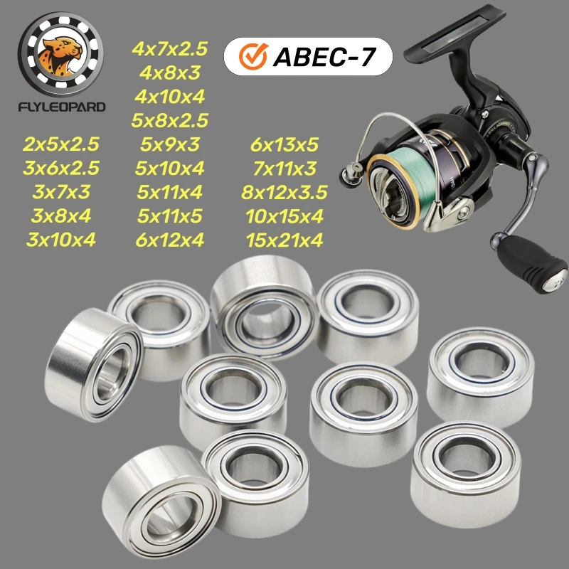 1pcs Stainless Hybrid Ceramic Ball Bearing 2x5x2.5 3x6x2.5 3x7x3 3x8x4 5x10x4 10x15x4 mm ZZ Shielded ABEC-7 Fishing Reel Bearing