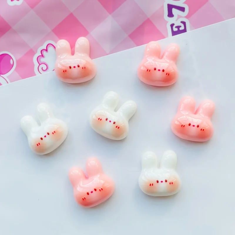 30pcs of Cartoon Glossy Mini Bunny Resin Jewelry, Kawaii Art Nail Decoration Patches, Suitable for DIY Crafts, Hair Clips, Headb