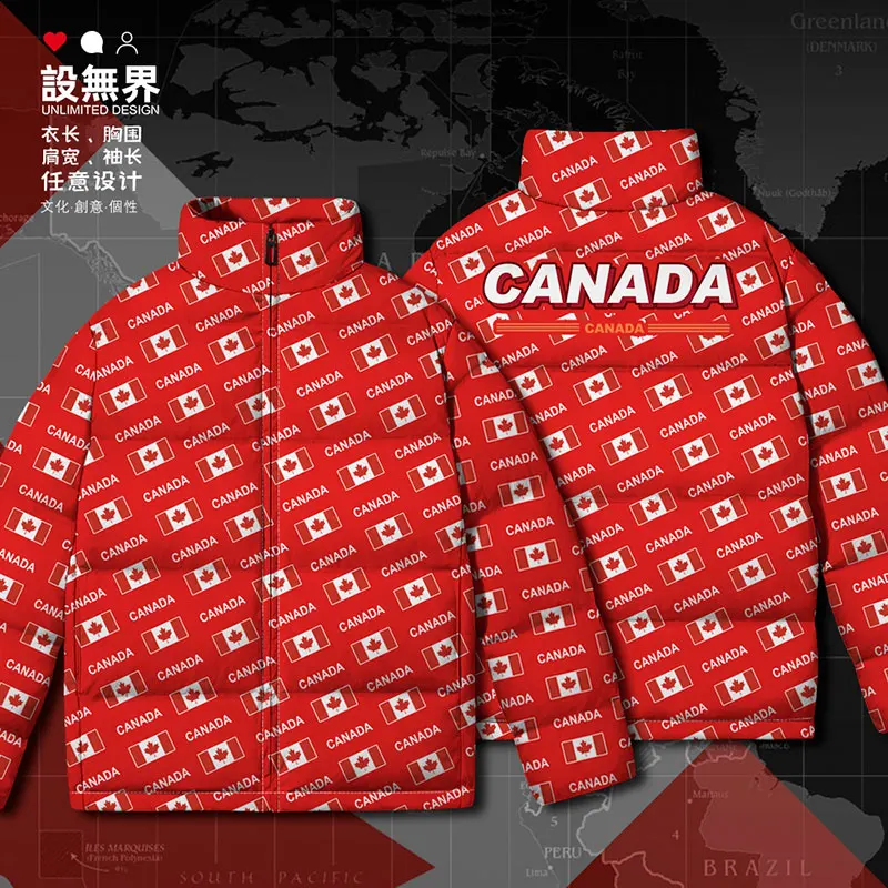 Canada Canadians CAN country flag White duck down Jackets clothes jacket new Casual fashion mens Warm Man Winter down coat