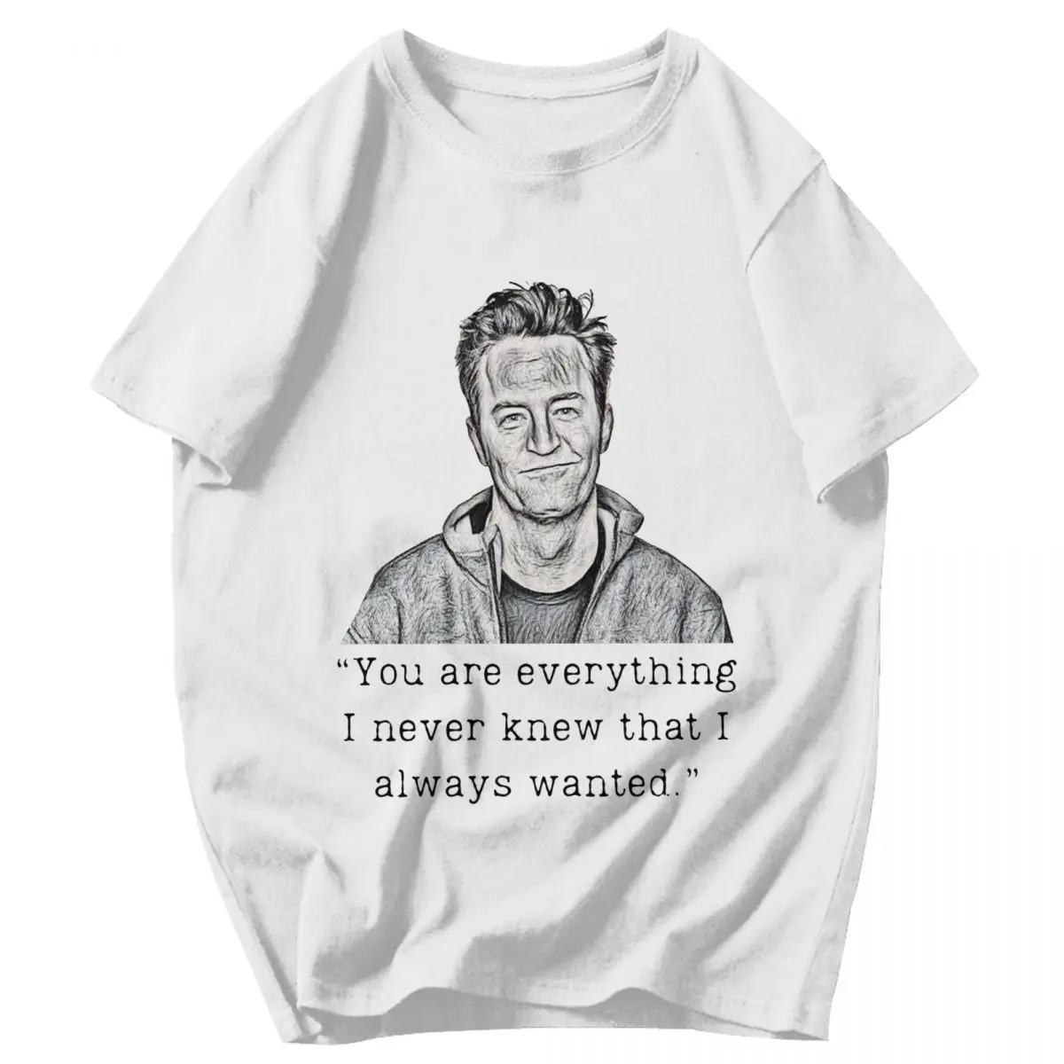 Men T Shirt Retro Chandler Bing Matthew Perry Pops Y2K Graphic Tees Unisex Clothes T Shirts