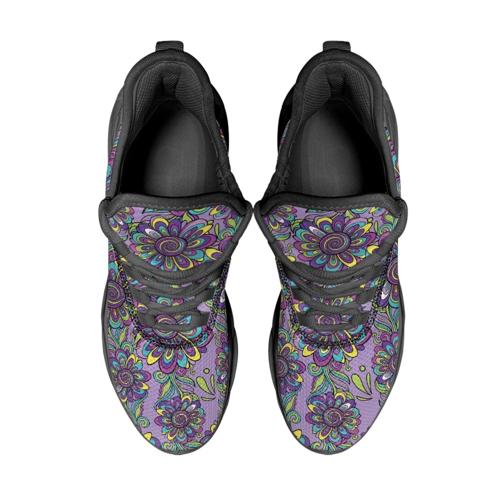 PENSTROLL Psychedelic Floral Men's Running Shoes Mesh & EVA Mens Running Shoes Breathable Fashion Sneakers for Unisex