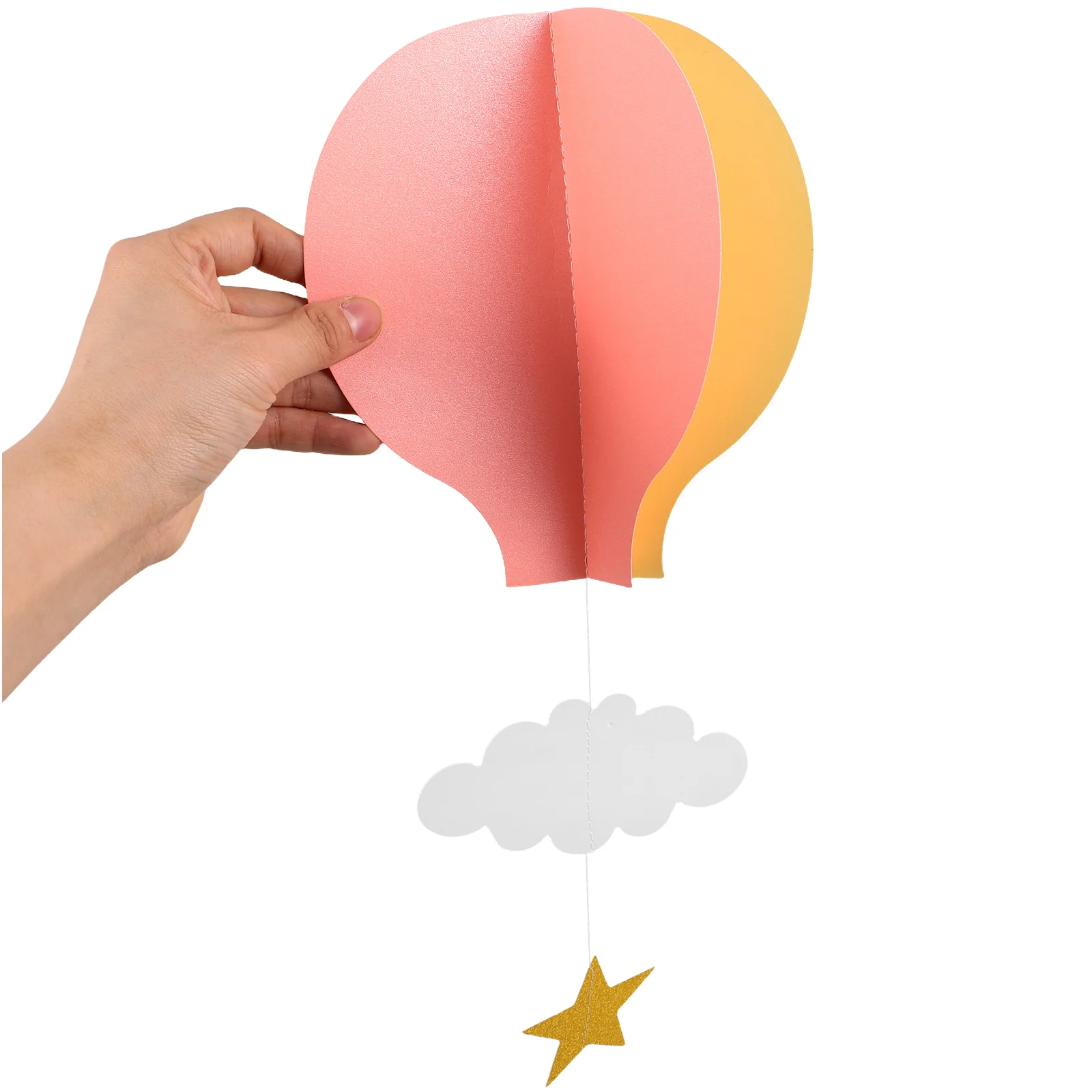 

4pcs Holiday Party Decorations 3D Hot Air Balloon Cloud Hanging Birthday Wall Ornament Lightweight Reusable Balloon
