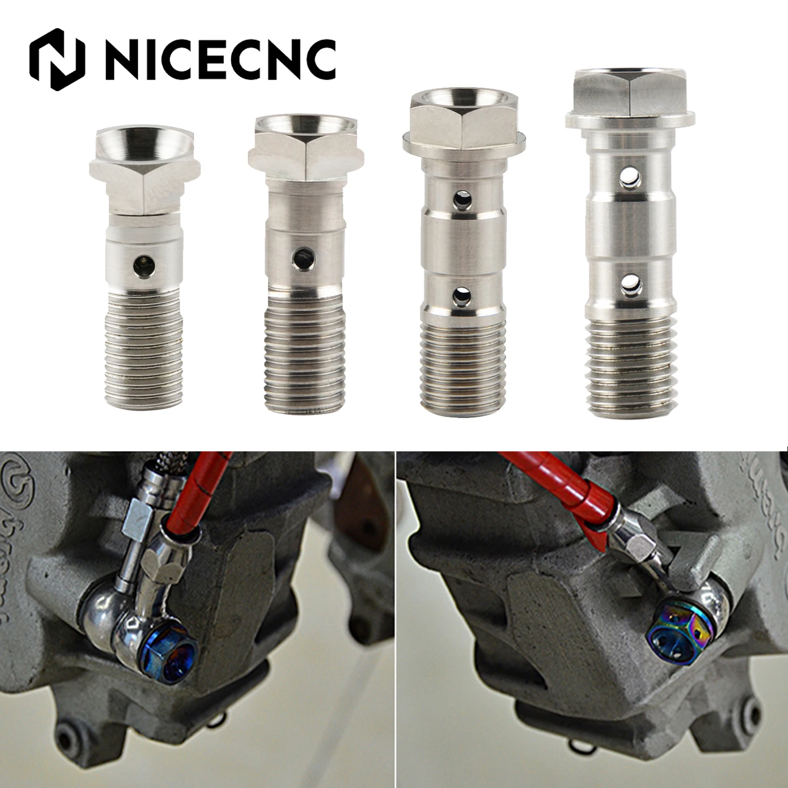 

Titanium Motorcycle Banjo Bolt M10x1.0/M10x1.25 For Yamaha Honda Suzuki BMW Ducati KTM Husqvarna Kawasaki Triumph Aprilia