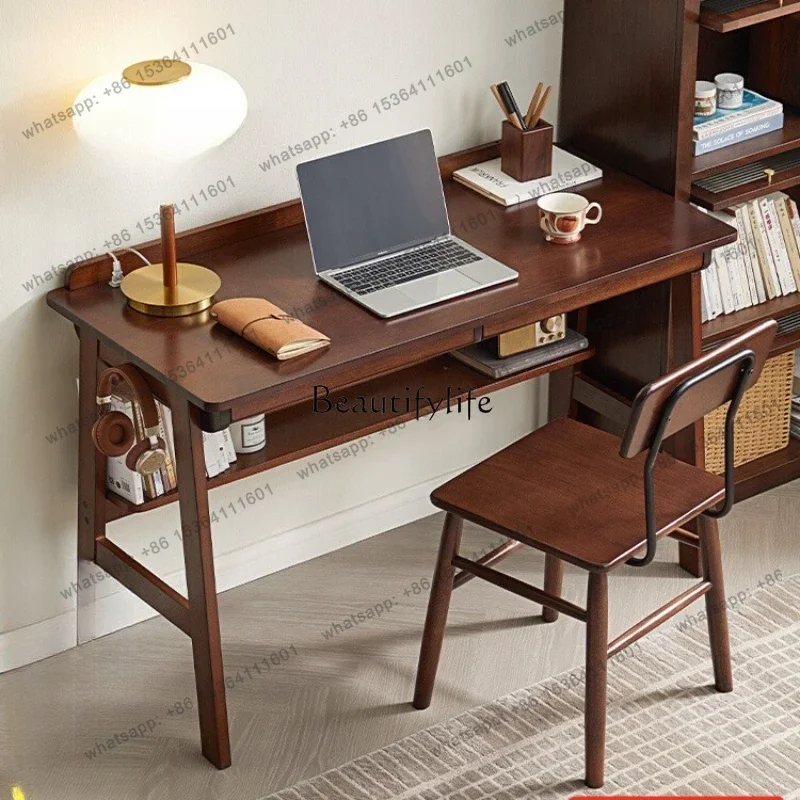 Solid wood study bedroom storage home workbench desk