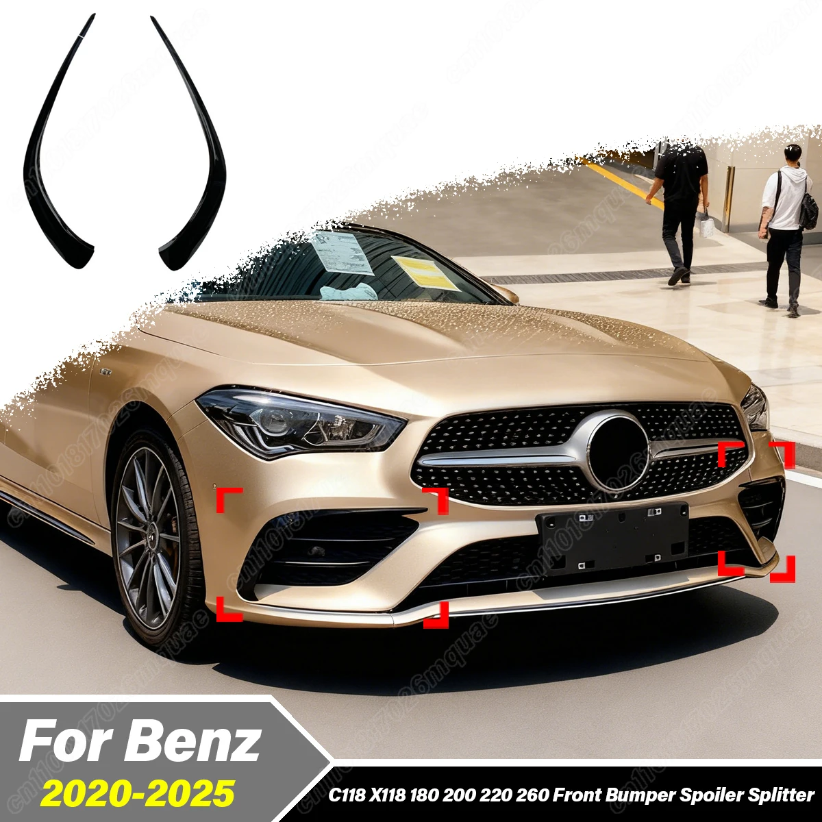 

Декоративные накладки (брови) на передние противотуманные фары для Mercedes-Benz CLA W118 C118 CLA35 2020-2025 – Комплект для тюнинга кузова