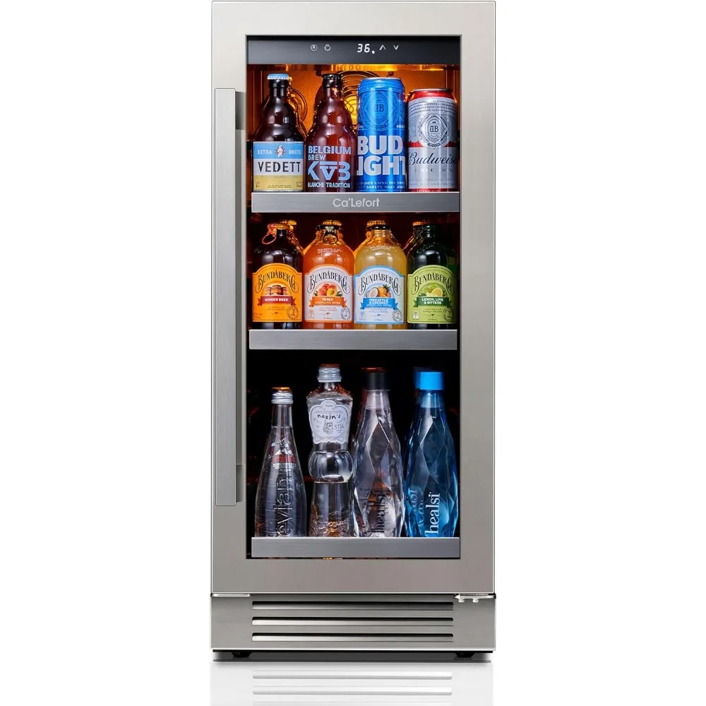 Refrigerador independiente de bebidas de 15 pulgadas, capaz de almacenar 100 latas de bebidas. Refrigerador 34 ° F -54 ° F