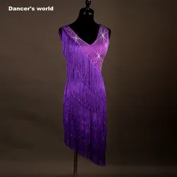 New Arrival Latin Dance Dress Women Girls Dance Clothes Tassel Salsa Samba Tango Ballroom Competition Costume Lady Dance Top