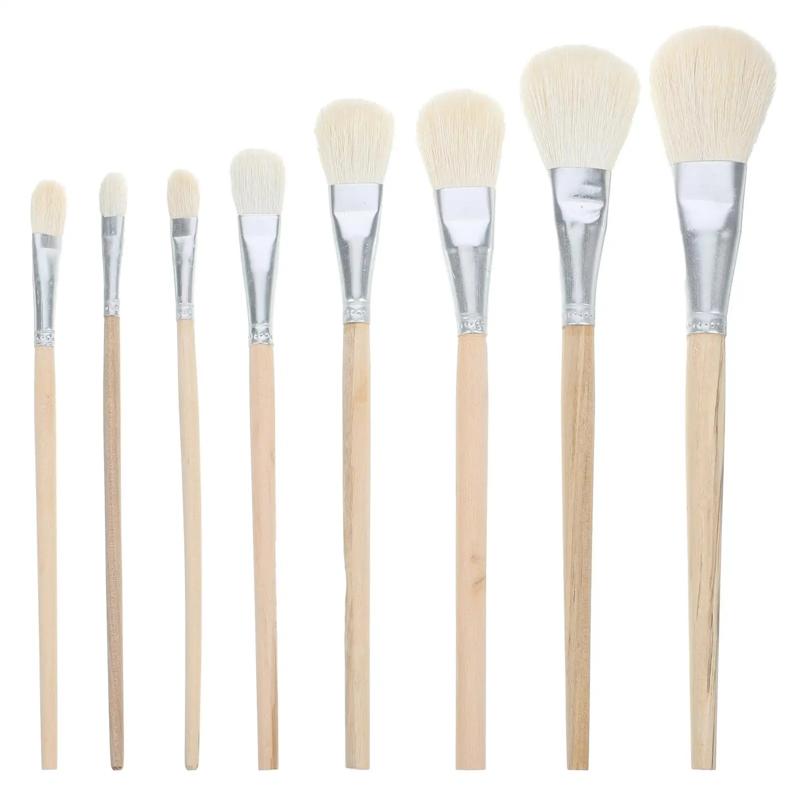 8pcs Wool Paint Brushes for Watercolor Pottery Ceramic Painting Reusable Travel Delineating Brush Portable