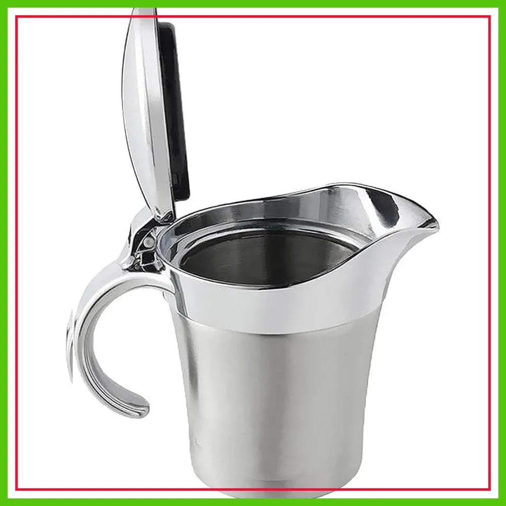 

Double Insulated Gravy Boat – Stainless Steel Sauce Jug with Hinged Lid