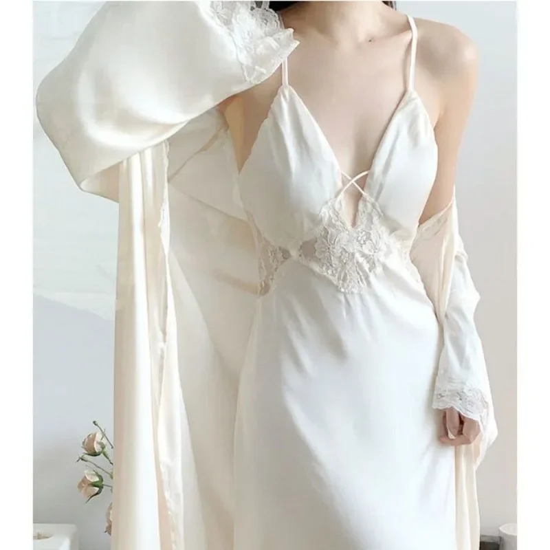 

Sexy Sling Morning Robe Senior Sense Women's Robe Set Homewear Pajamas Two-piece Women's Clothing Korean Fashion Sleepwear New