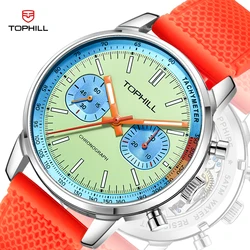 TOPHILL 40mm Fashion Men's Watch with Seagull ST1901 Movement Wristwatch Mechanical Chronograph 1963 Sapphire Military Pilot