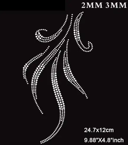 6pcs/lot(24.7x12cm)Flower and Grass Shapes Hotfix Rhinestone Heat Transfer Rhinestone for Embellishment Iron on DIY(JA-1200)