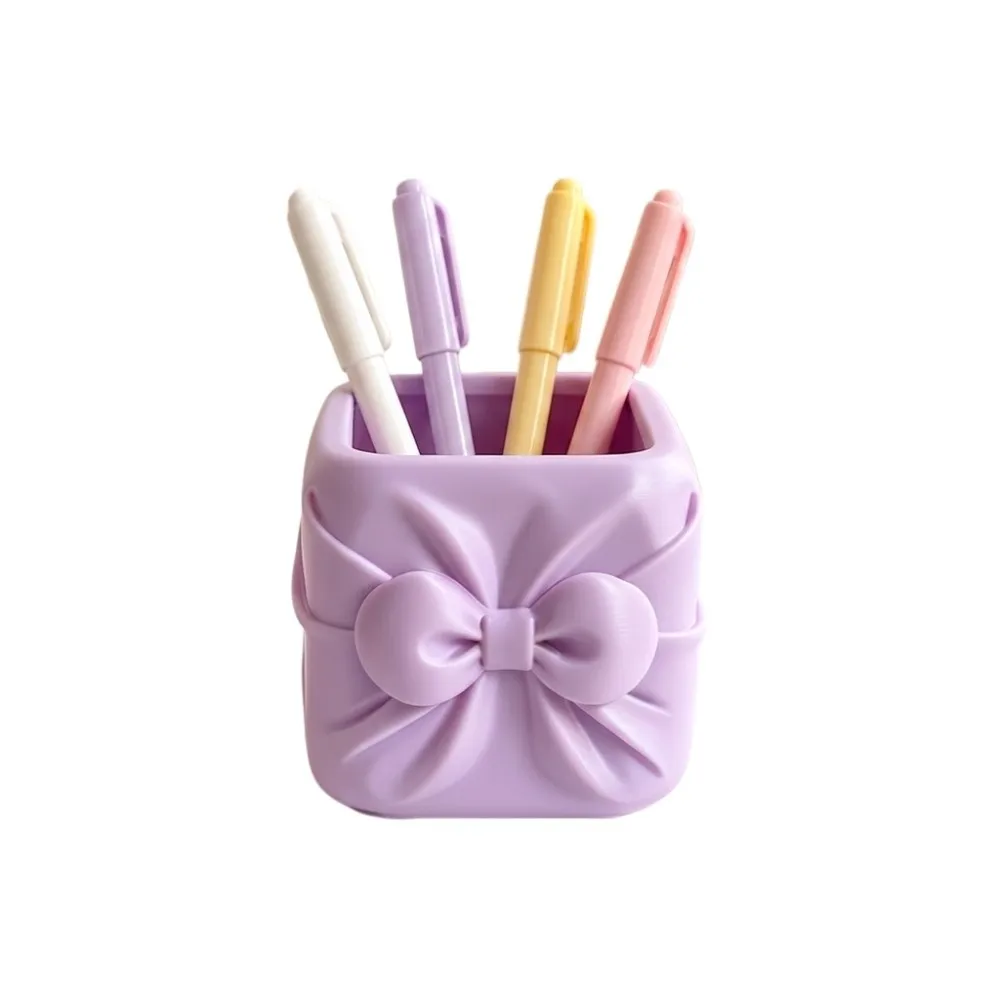 Ornament Bowknot Pen Holder Stationery Storage Desktop Organizer 3D Printed Pen Stand Stable Model Pencil Rack
