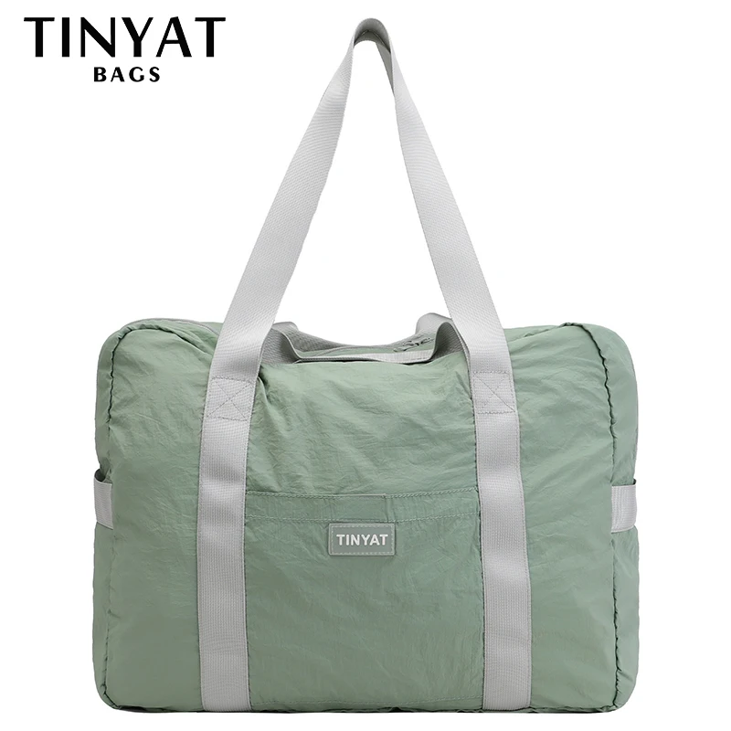 Tinyat 2024 Trend Large Foldable Travel Bag For Women Duffle Fitness Bag, Airplane Cabin Backpack, Large Size Luggage