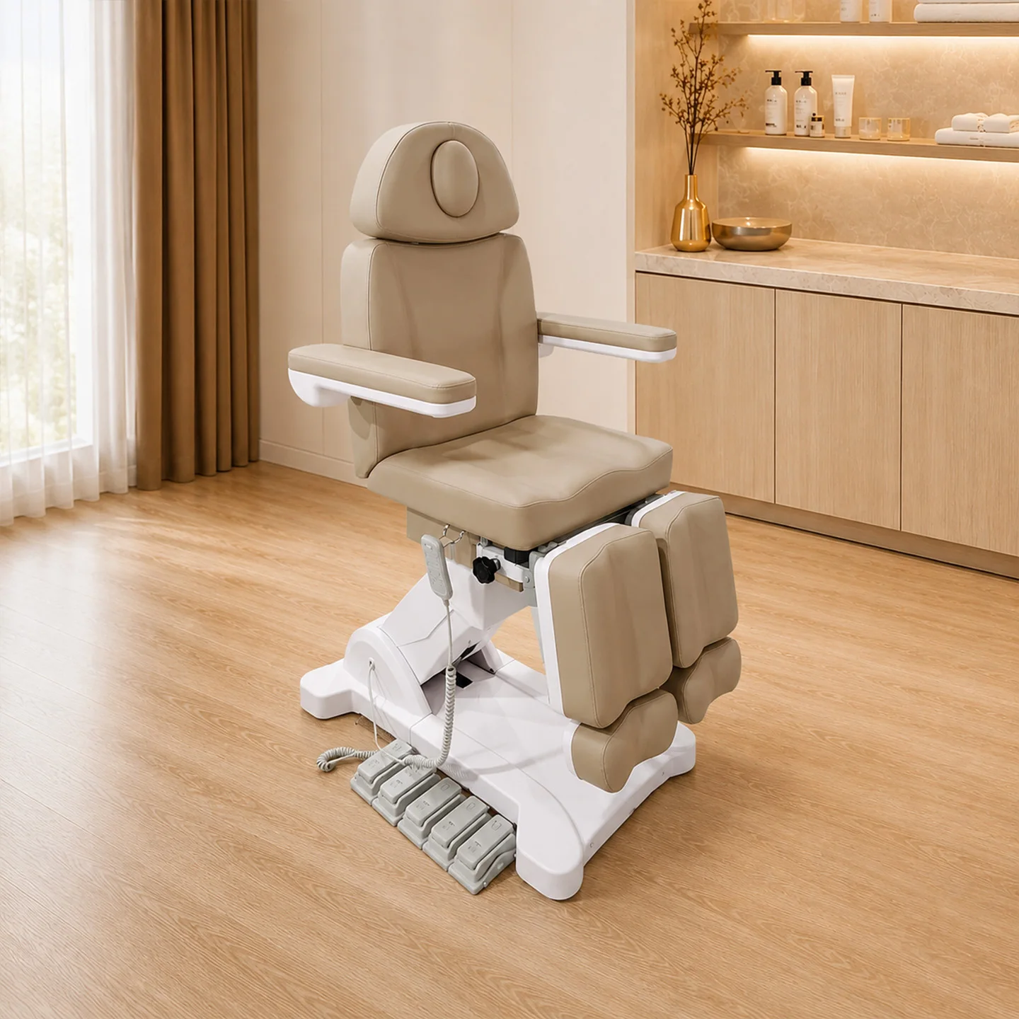Wholesale 5 Motor Electric Podiatry Chair Split Leg Reclining Pedicure Chair Facial Bed Tattoo Chair Medical Spa Salon Furniture