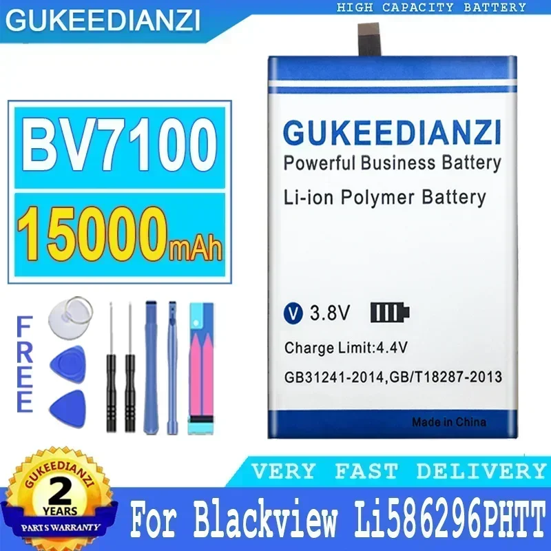 Large Capacity Mobile Phone Replacement Batteries 15000mAh For Blackview Li586296PHTT Smartphone Battery