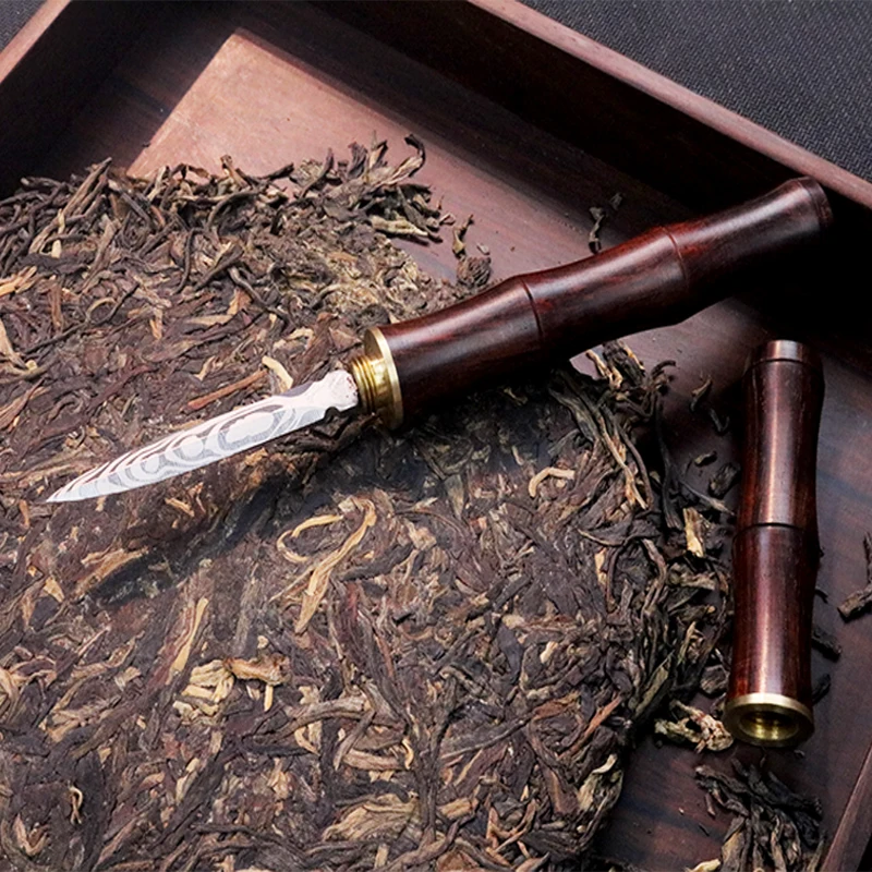 Sandalwood Puer Tea Knife Ceremony Prying Teaware Stainless Steel Tea Knife Handmade Kung Fu Tea Caja De Te Household Products 6