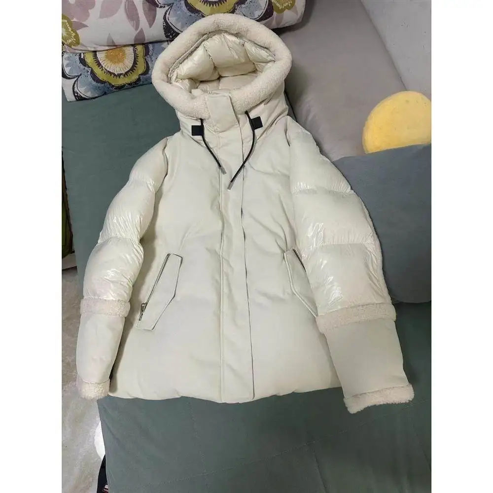 

Thi Du down ort Coat Women's Warm Patchwork Early Spring New Sle Bread Dough Warehouse Du down Jaet