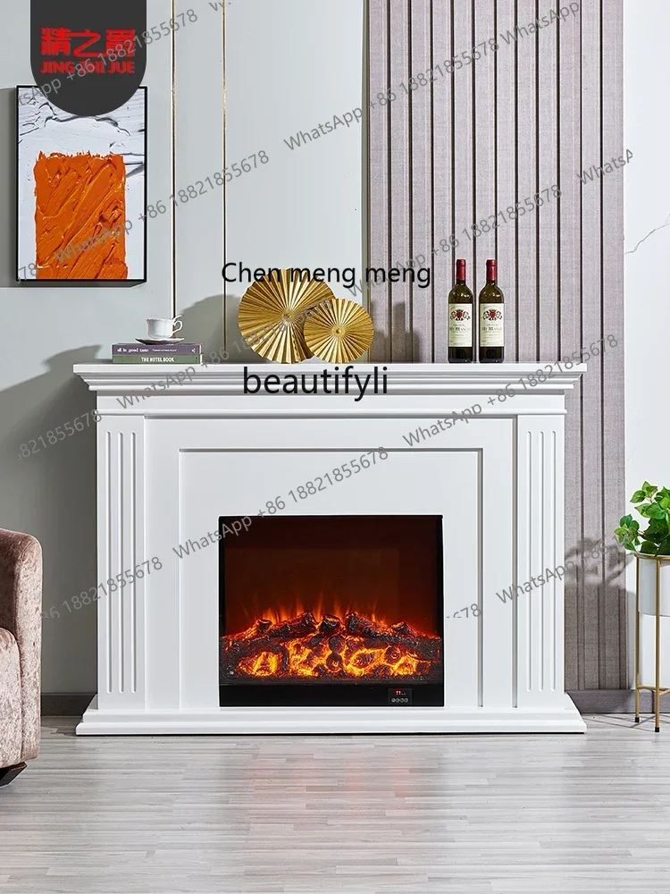 cn8350 LHY CXH Fireplace Mantel European Style Villa Curio Cabinet 1 Nutrition Rice Flour Jue Simulation Flame Heating Modern Fi