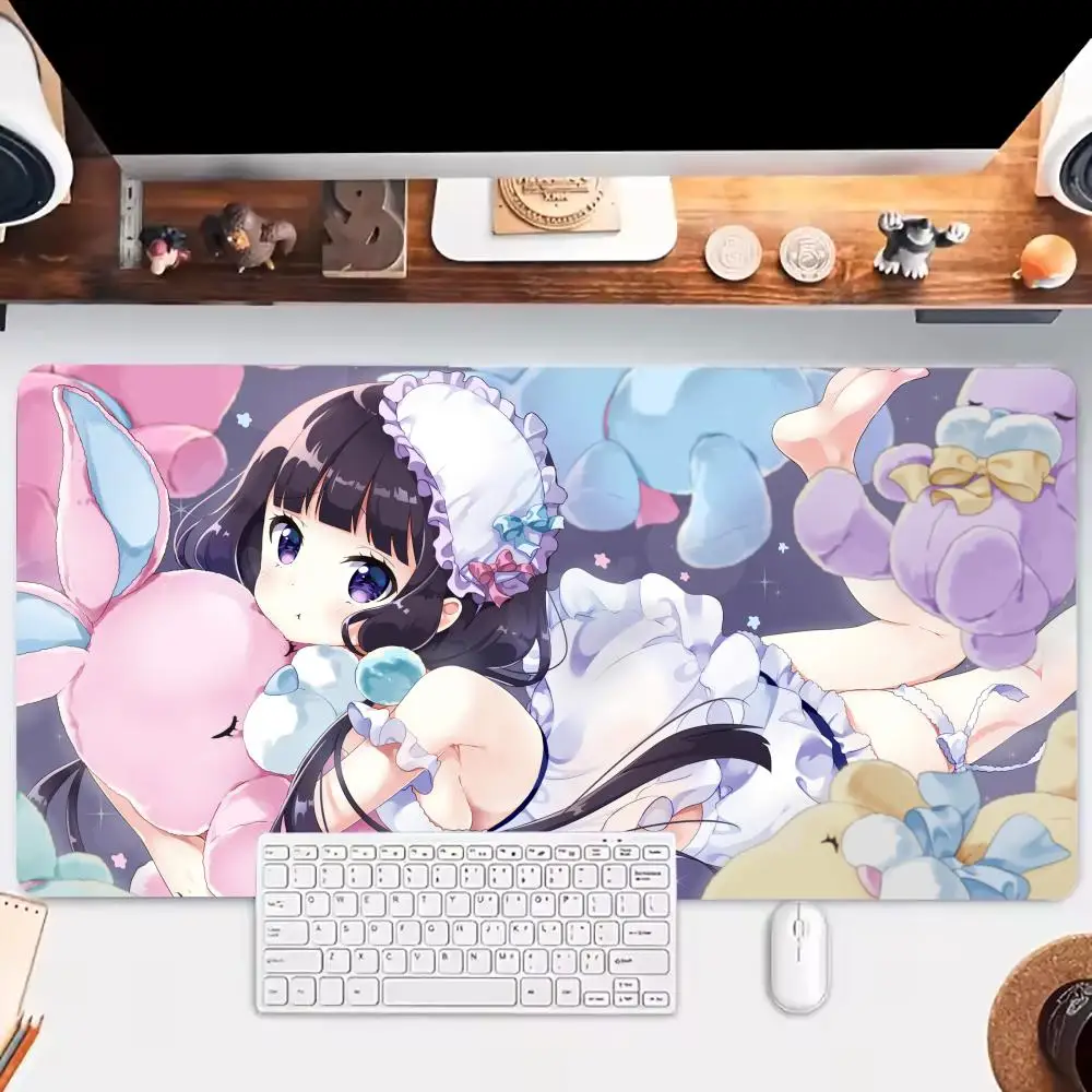 

Cute sweet girl Mouse Pad Large Gaming Mousepads Non-slip Laptop Tablet Nootbook Game Rug Mat Gamer Keyboard PC Locked Playmat