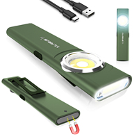 klarus E5 Rechargeable 600 Lumen Compact Pocket Flashlight, Portable, IPX4，Source with Magnetic Base, Hat & Clothes Clip - Green