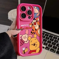 Disney Winnie Pooh Luxtury Lovely Phone Case For iPhone 15 14 Pro Max 13 12 11 Pro XS Max X XR 7 8 15 Plus Soft Silicone Cover