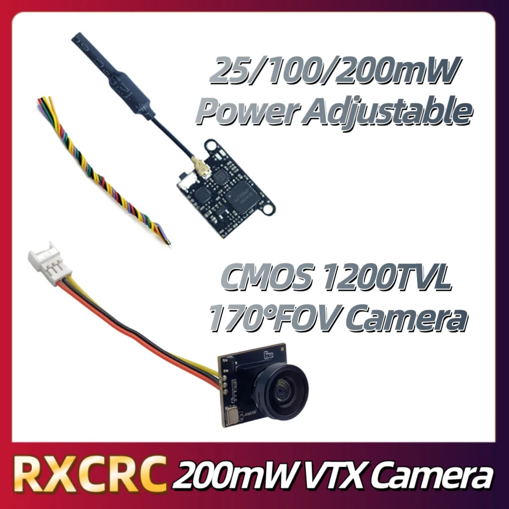 RXC Transmitter and Receiving 5.8G 200mW VTX Module 1200TVL Camera FPV 4.3 inch Monitor for RC FPV Long Range Fixed-wing Drones.