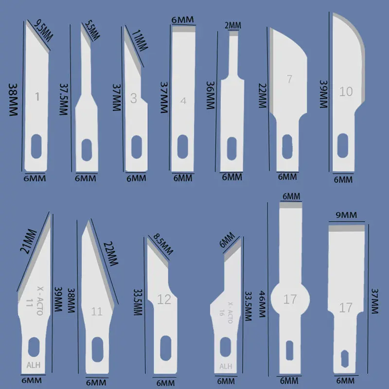 Cuchillas de cuchillo de Metal antideslizantes para grabado, accesorios de herramientas manuales para reparación de PCB de teléfono móvil, 100 unidades