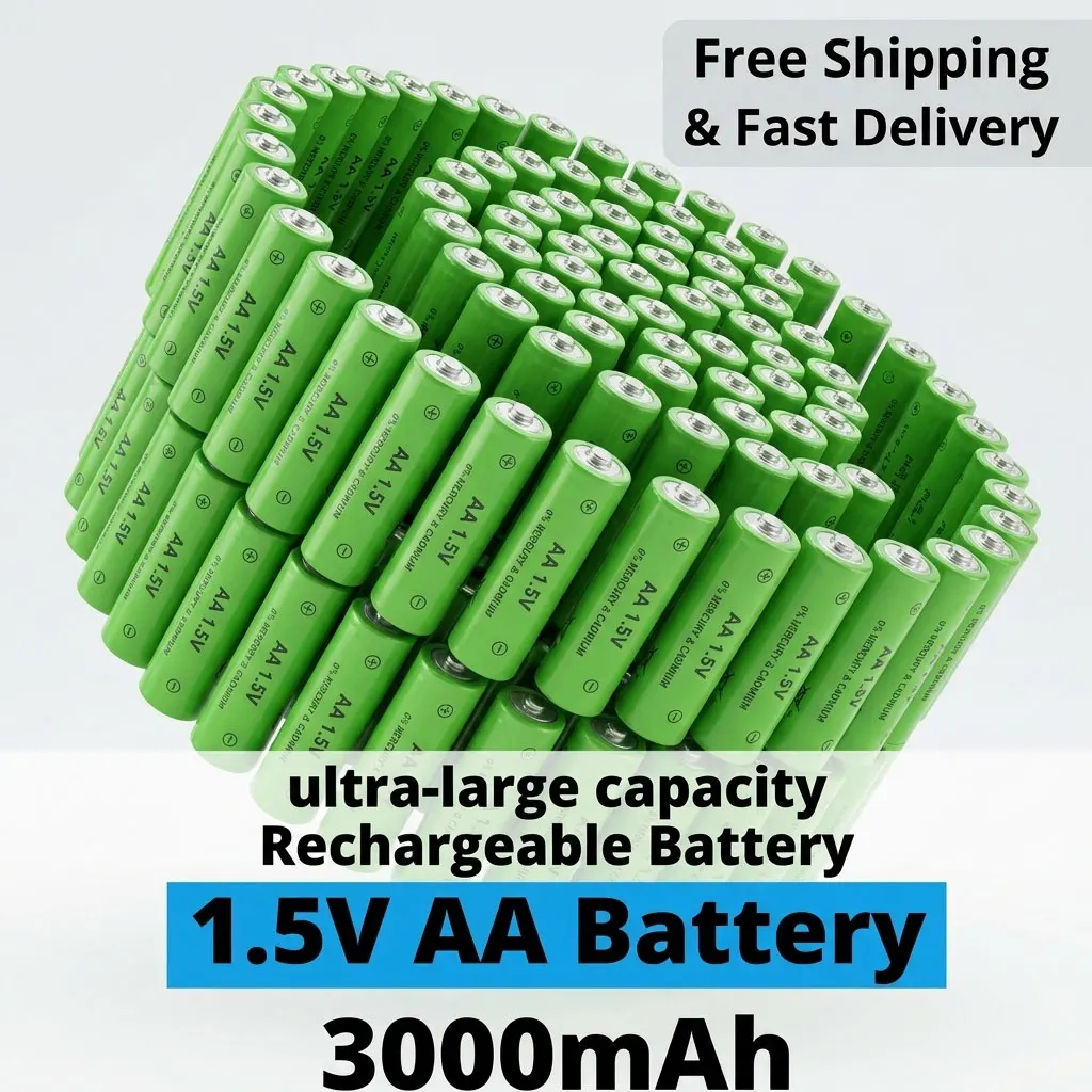 

High Capacity 3000mAh 1.5V AA Rechargeable Battery Suitable for Remote Controls Toys Mice Computers