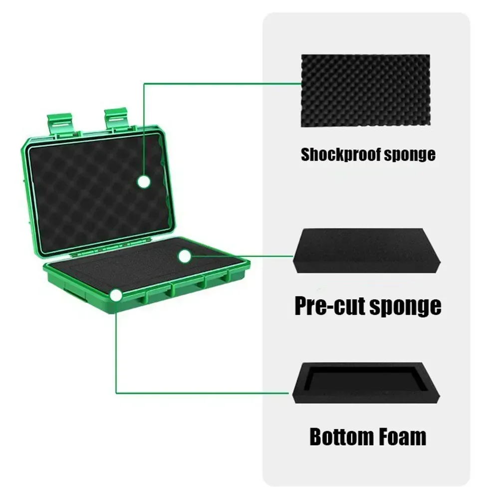 Small Precision Instrument Parts Tool Storage Box with Pre-cut Foam Lockable Waterproof Sealed  Safety Protection Small Tool Box